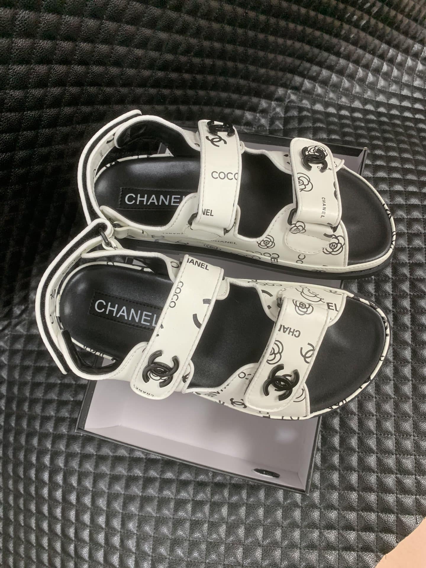 Chanel Dad Slingback Sandals 23P Camelia Cc Logo