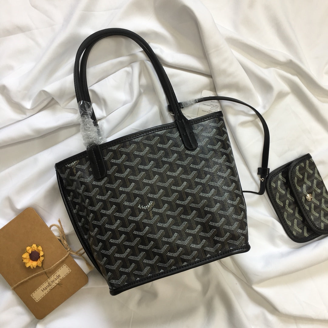 Goyard Anjou Mini Bag 20cm Black Canvas