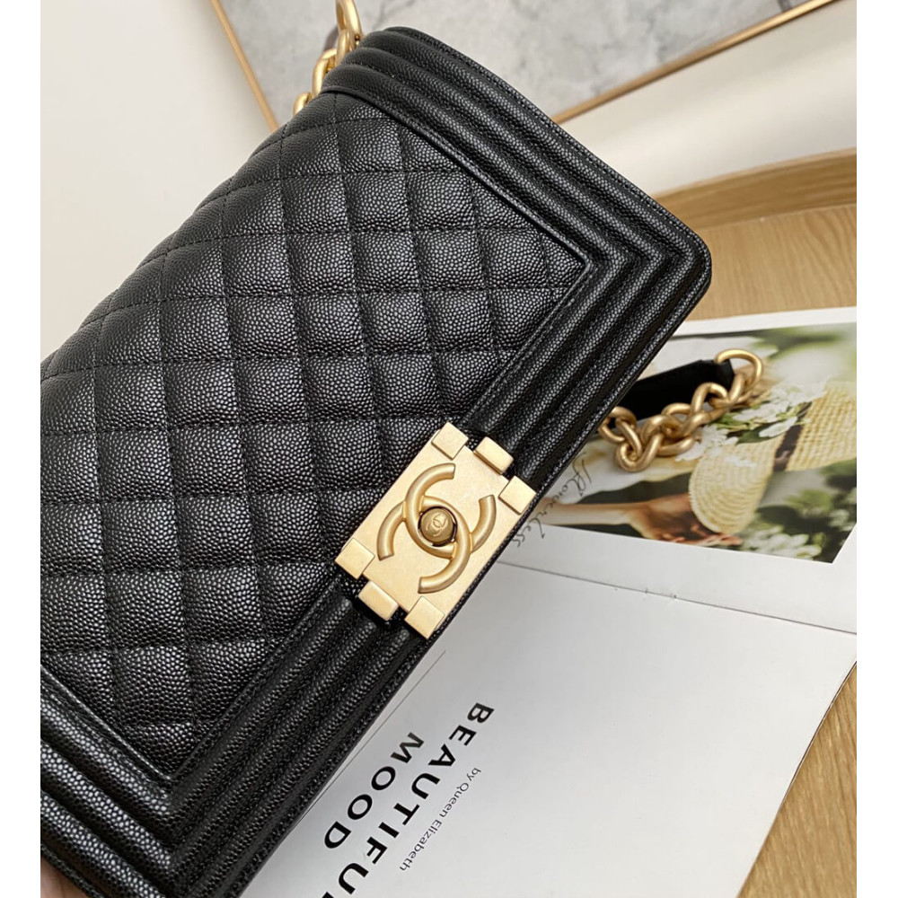Chanel Le Boy Bag 25cm Black Caviar Leather