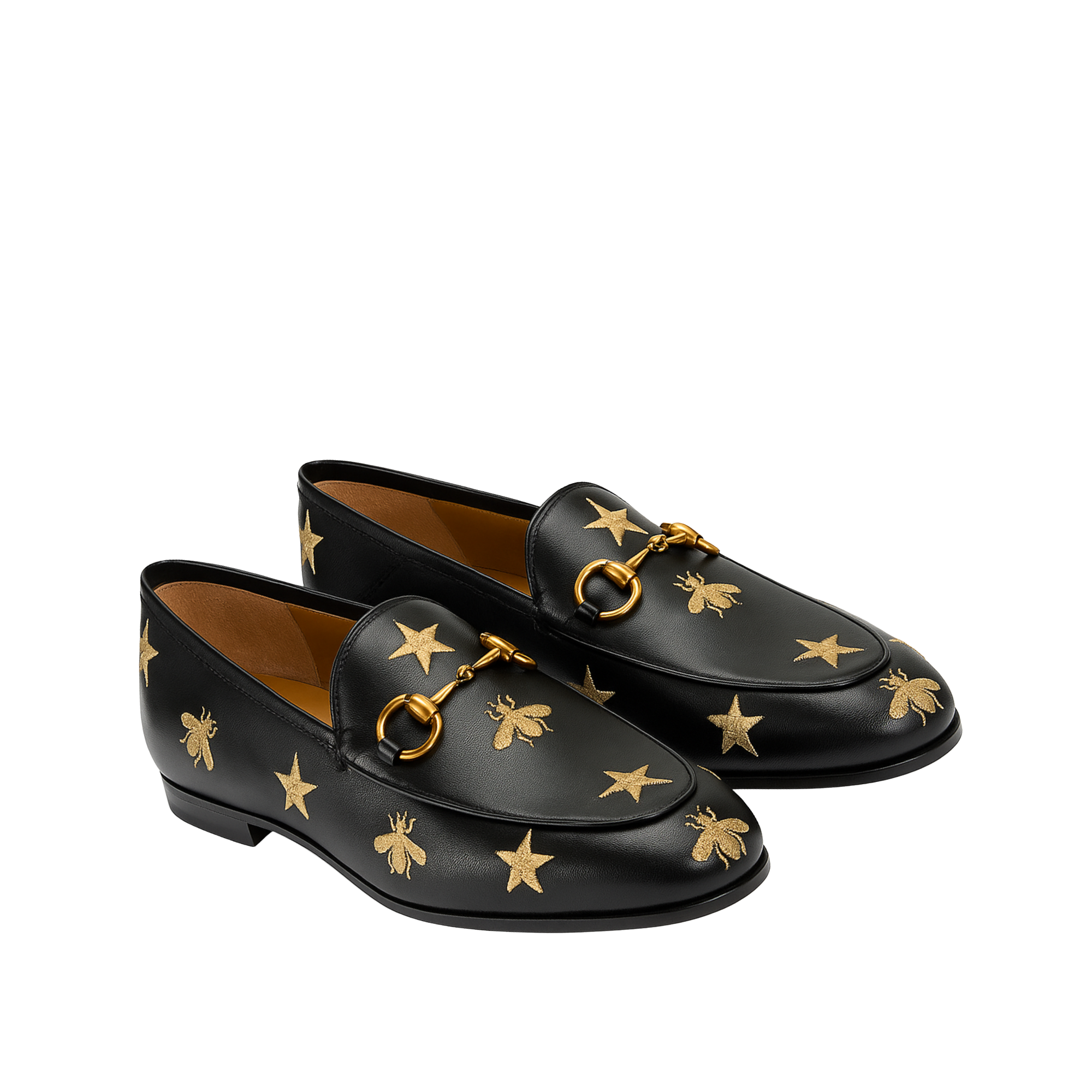 Gucci Jordaan Embroidered Leather Loafer Black 505281 D3V00 1000