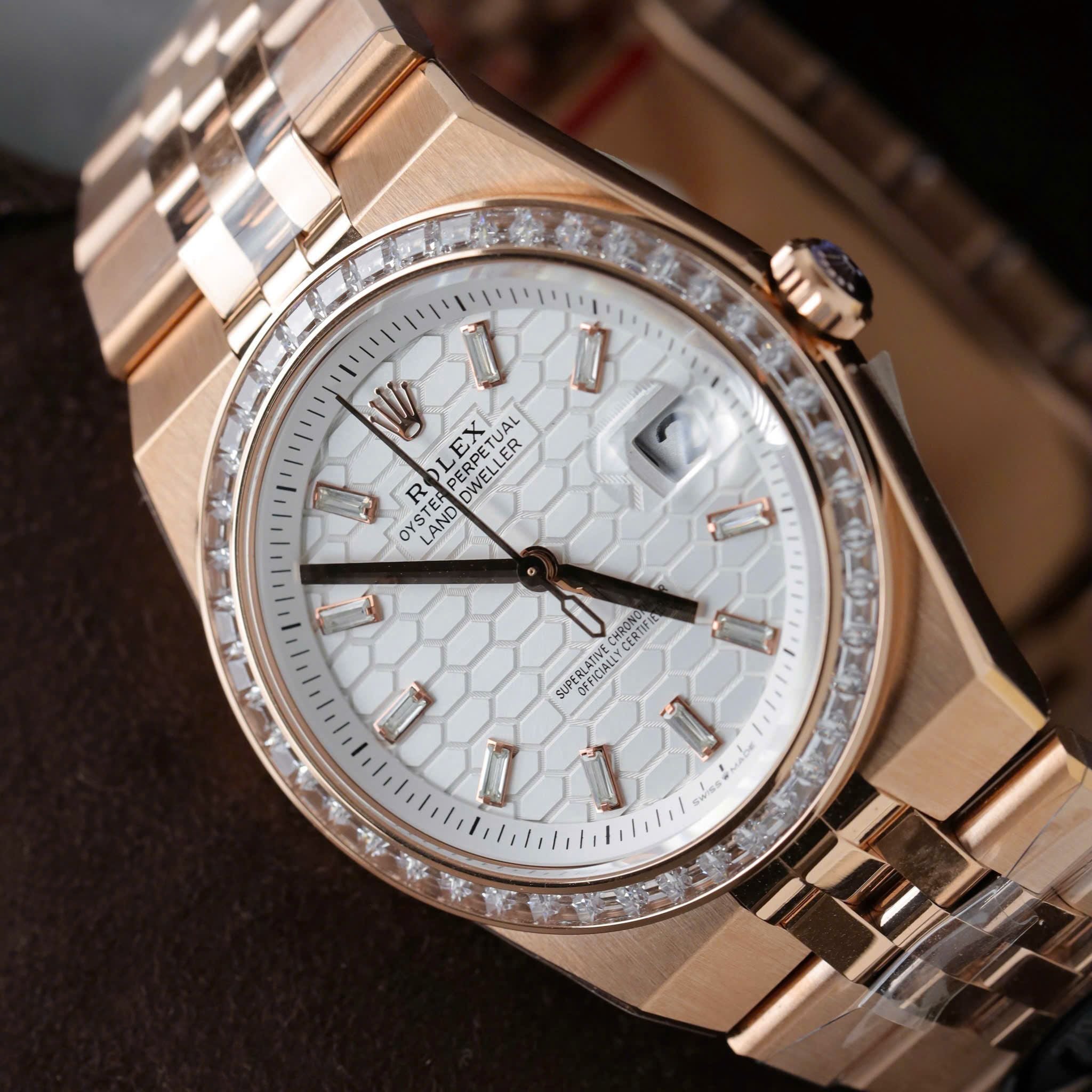 [Superclone] Rolex Land-Dweller 36mm White Dial Diamond Bezel Jubilee 127285TBR