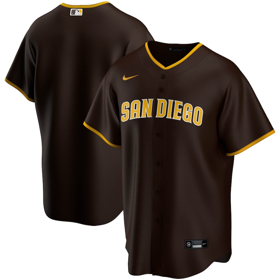 San Diego Padres Road Team Jersey Brown