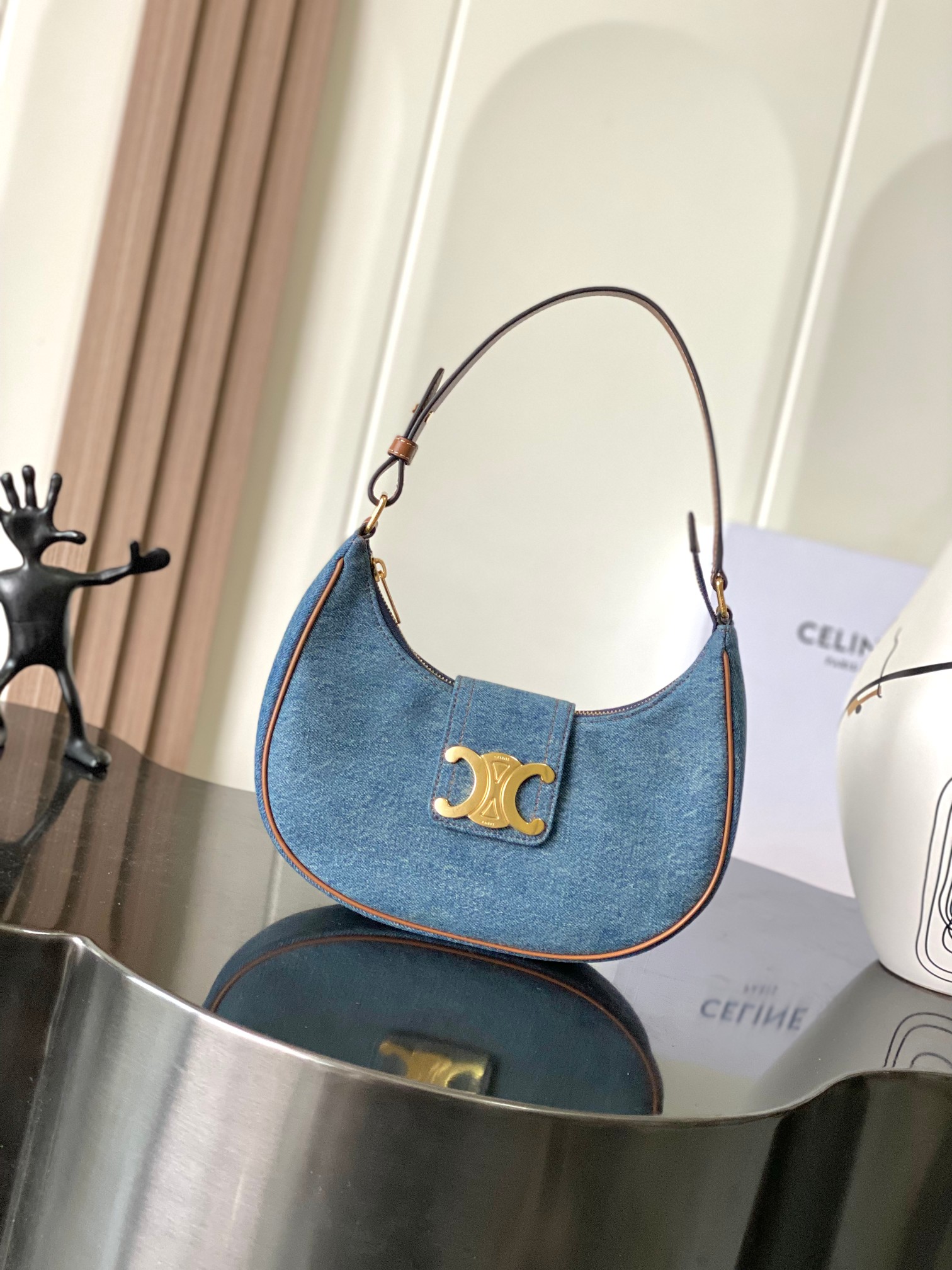 CELINE Retro Denim Luna Bag
