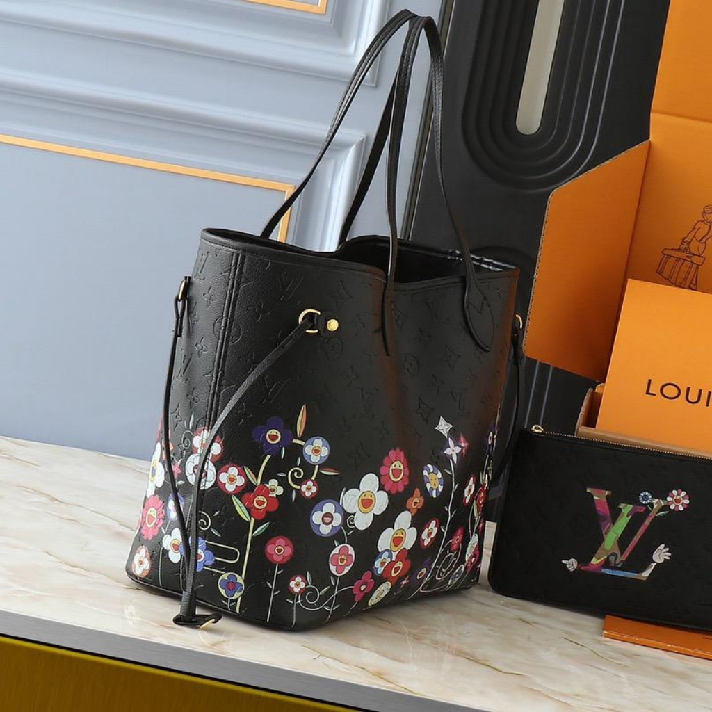 Louis Vuitton X Takashi Murakami Neverfull MM Black 31Cm M13675