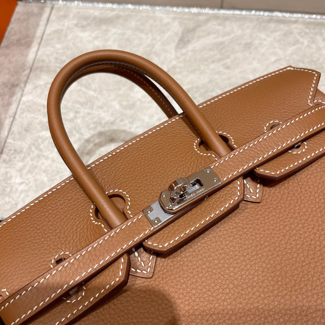 Hermes Birkin 25Cm Gold Togo Leather Silver Hardware