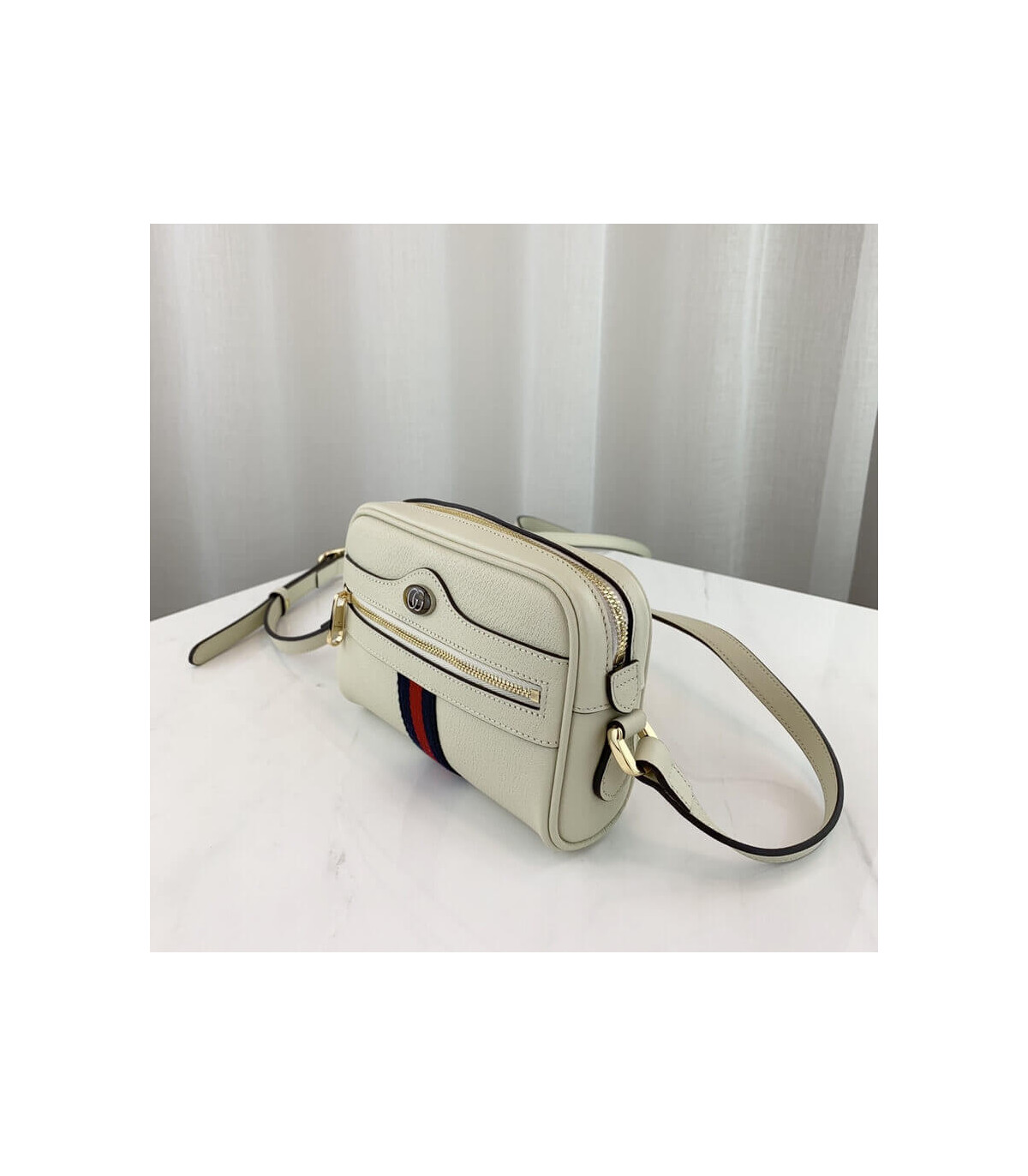 Gucci Ophidia Leather Mini Bag White