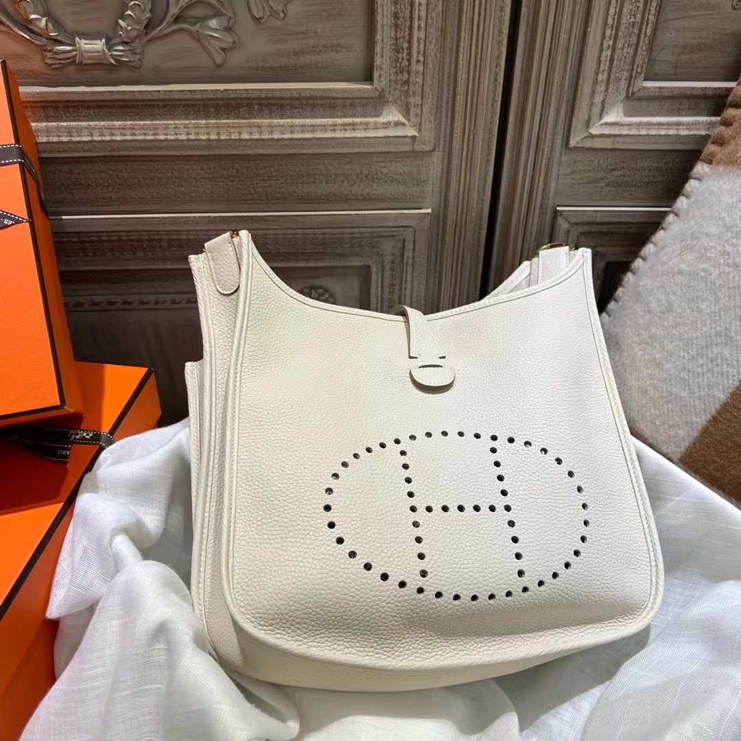 Hermes Clemence Evelyne PM 25Cm White
