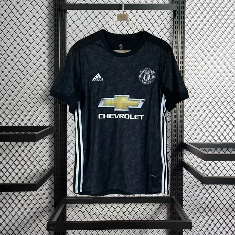 Retro 2017-18 Manchester United Away Black Football jersey retro