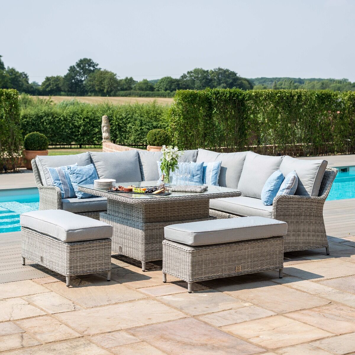 Oxford Royal Rattan Corner Dining Sofa Set