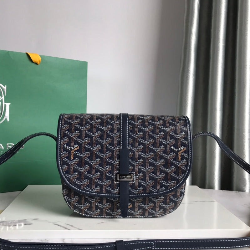 Goyard Belvedere Pm Bag 21Cm Navy Blue Canvas