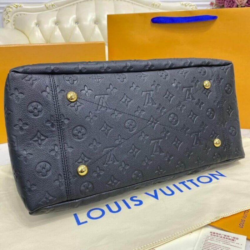 Louis Vuitton Melie Hobo MM 41cm/16.1in Monogram Empreinte Leather Black M57089 – Women