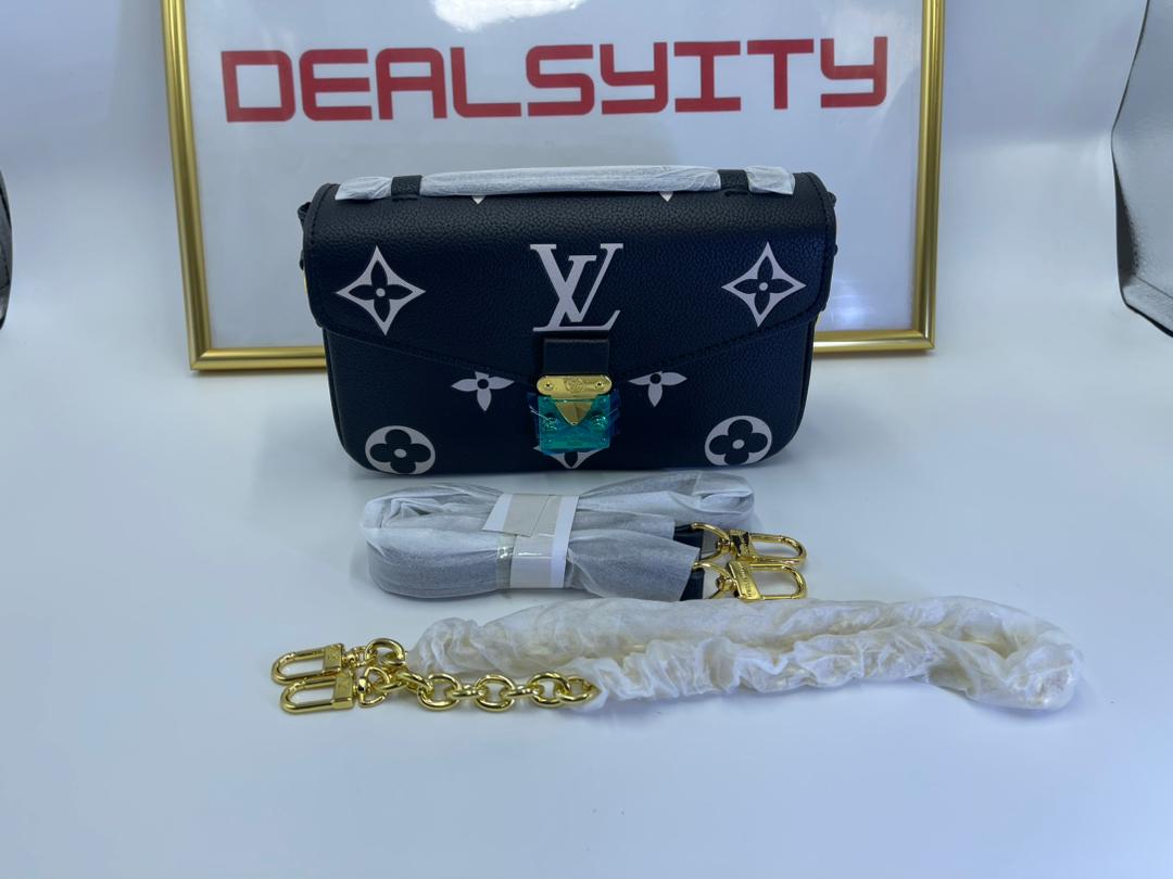 Louis Vuitton Pochette M Tis East West Monogram Empreinte Leather Black 21Cm M46596