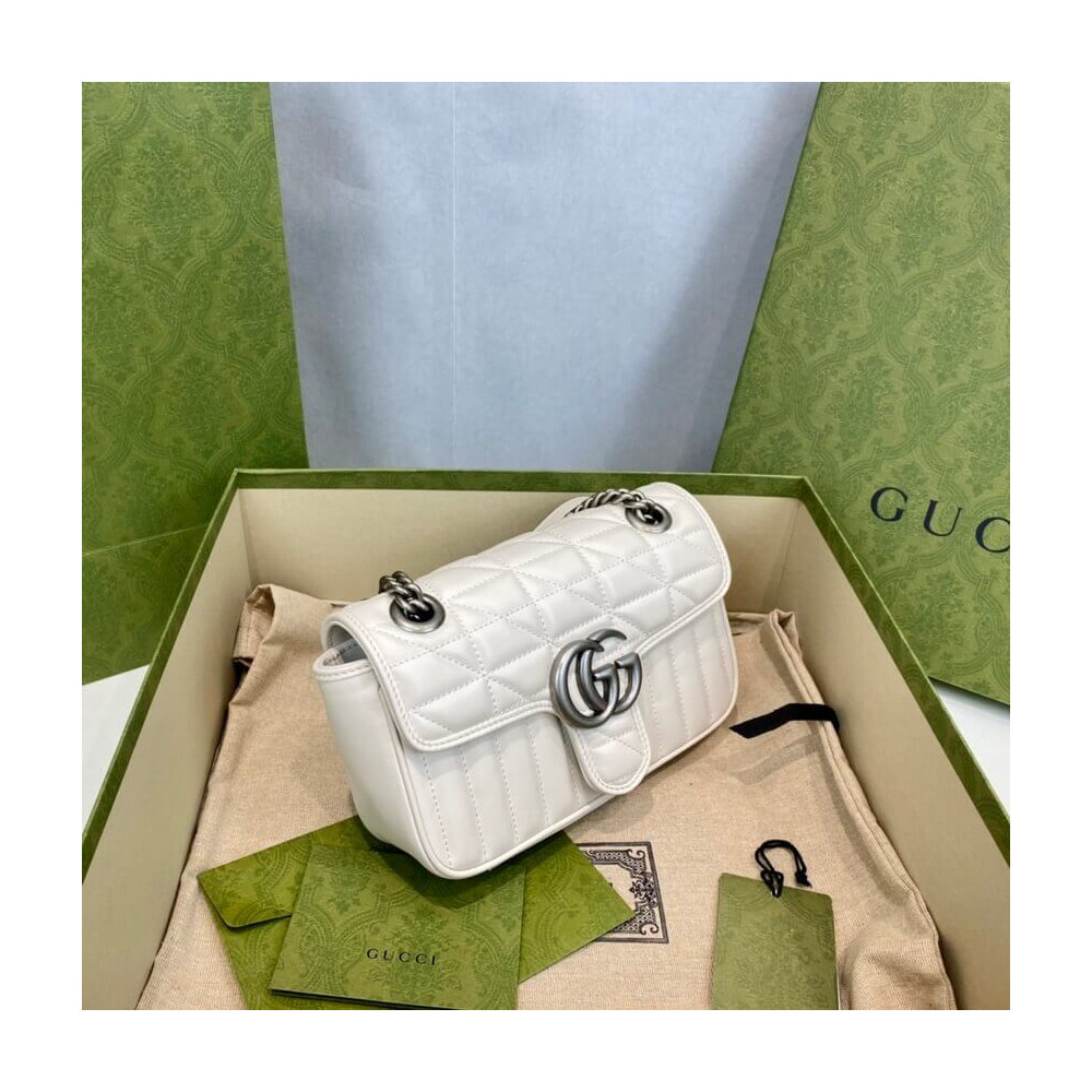 Gucci GG Marmont Mini Shoulder Bag White