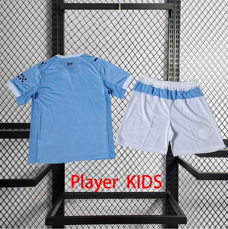Player 2025-26 Manchester City Home Kids football jersey Player KIDS