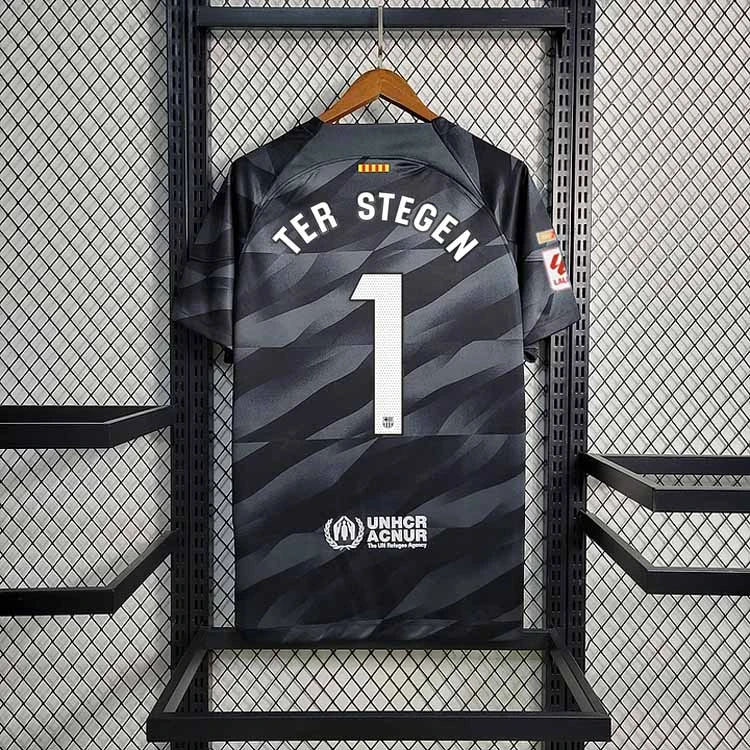 2023-24 Barcelona Black Goalkeeper  TER STEGEN IÑAKI PEÑA Football jersey
