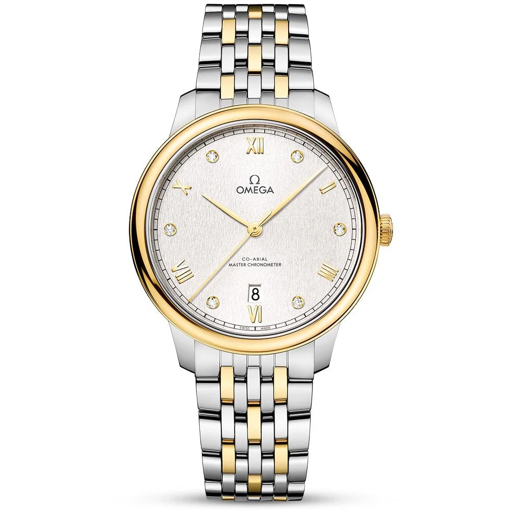 OMEGA De Ville Prestige 40mm Two-Tone Silver Diamond Dial Men's Bracelet Watch