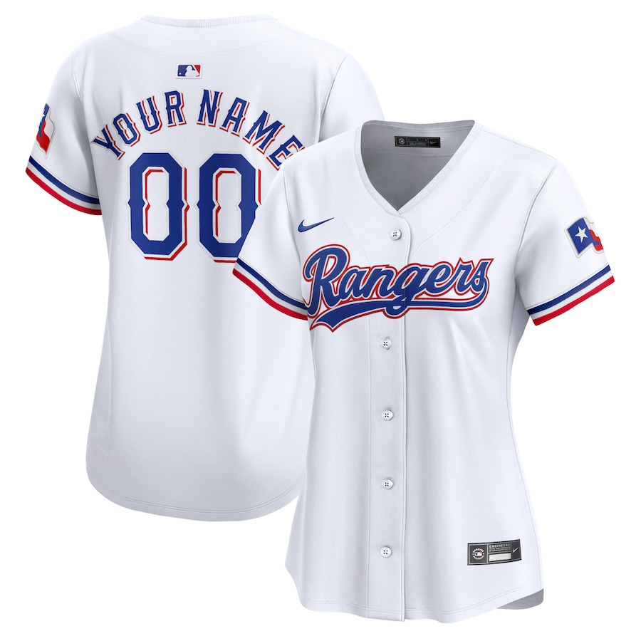 Texas Rangers Women's Home Limited Custom Jersey White