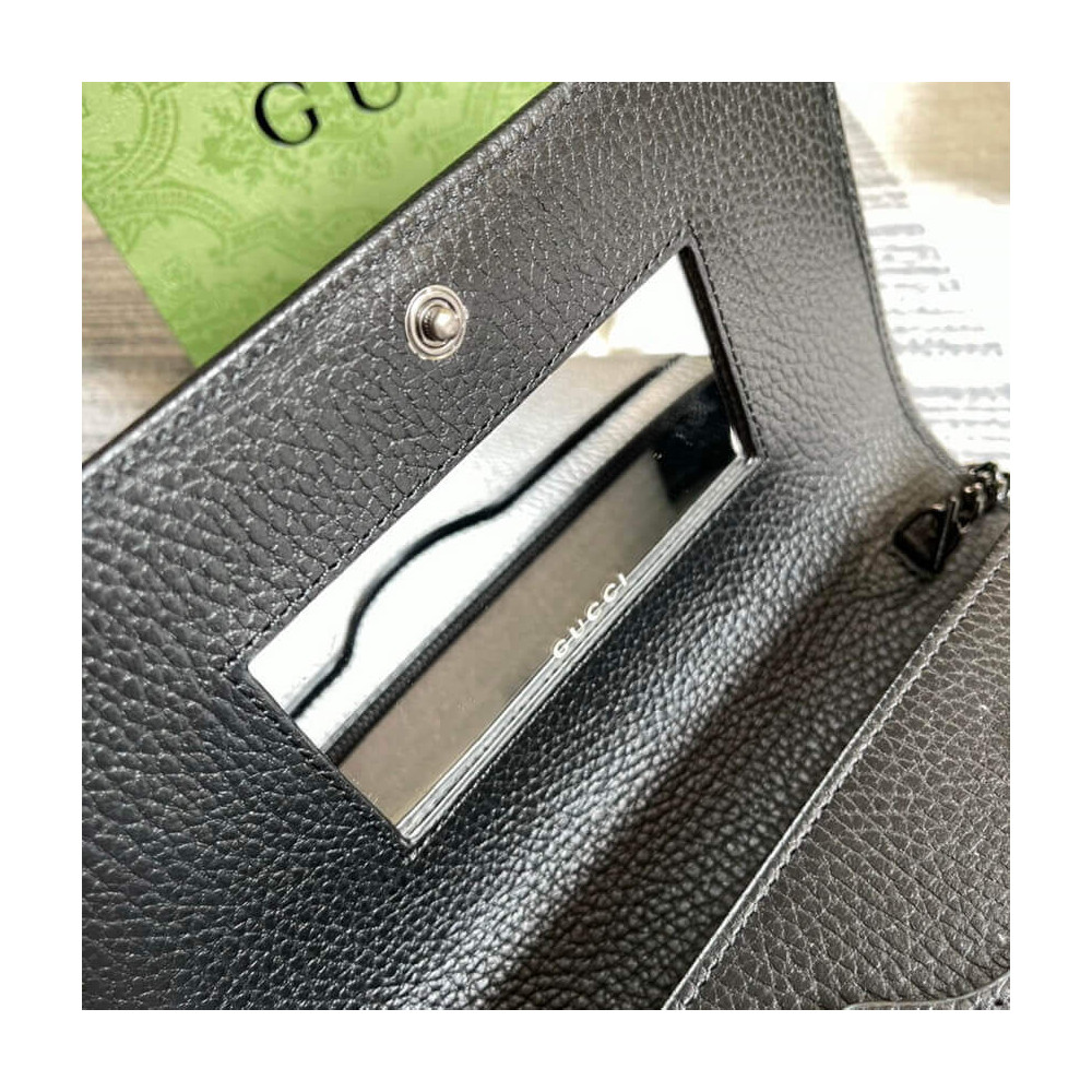 Gucci Textured Leather GG Marmont Mini Chain Bag 497985