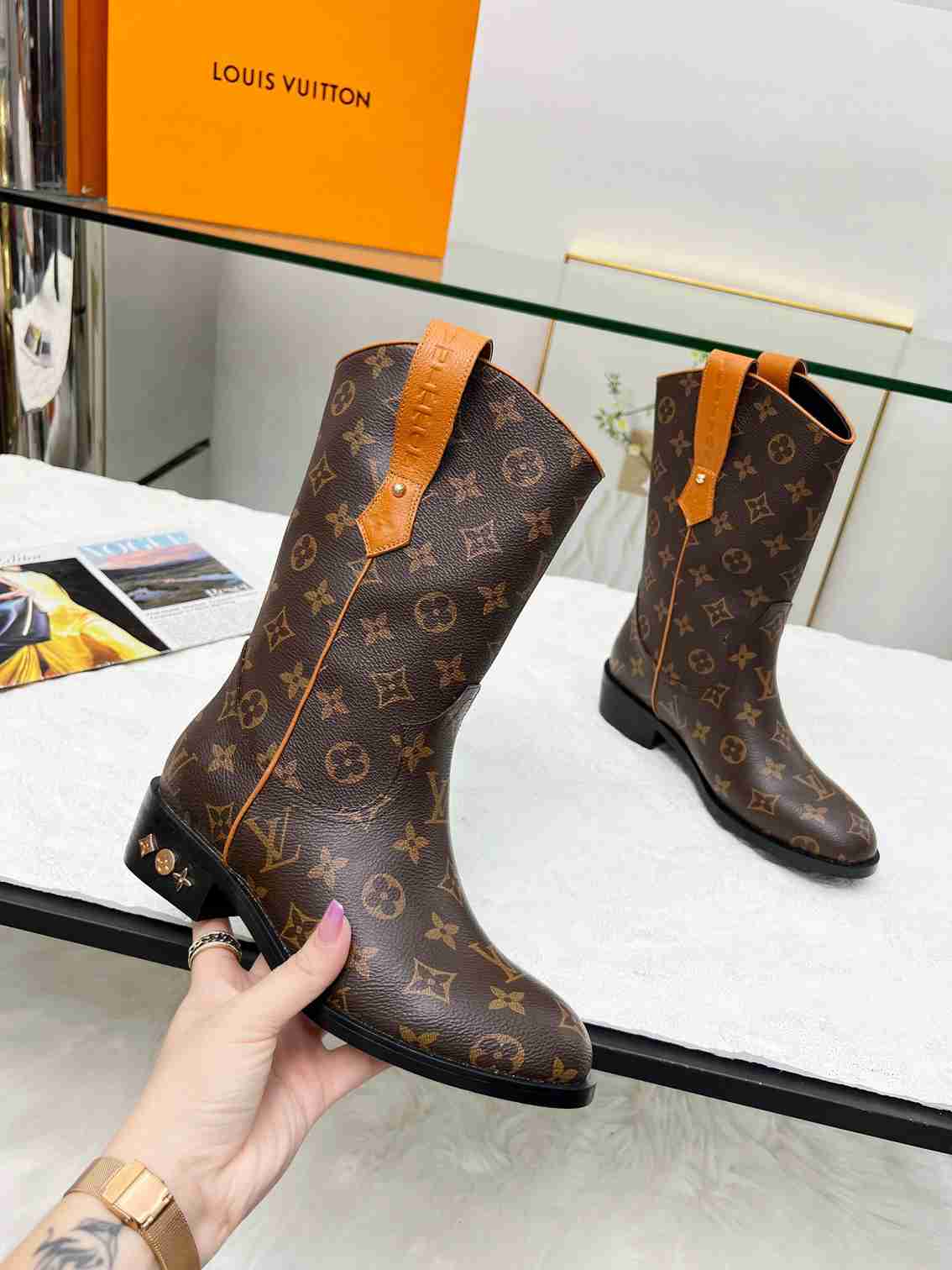 Louis Vuitton Lv Rider Boots Monogram Brown