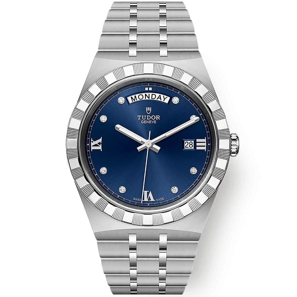 TUDOR Royal Date/Day 41mm Blue Diamond Set Dial Men's Automatic Watch M28600-0006