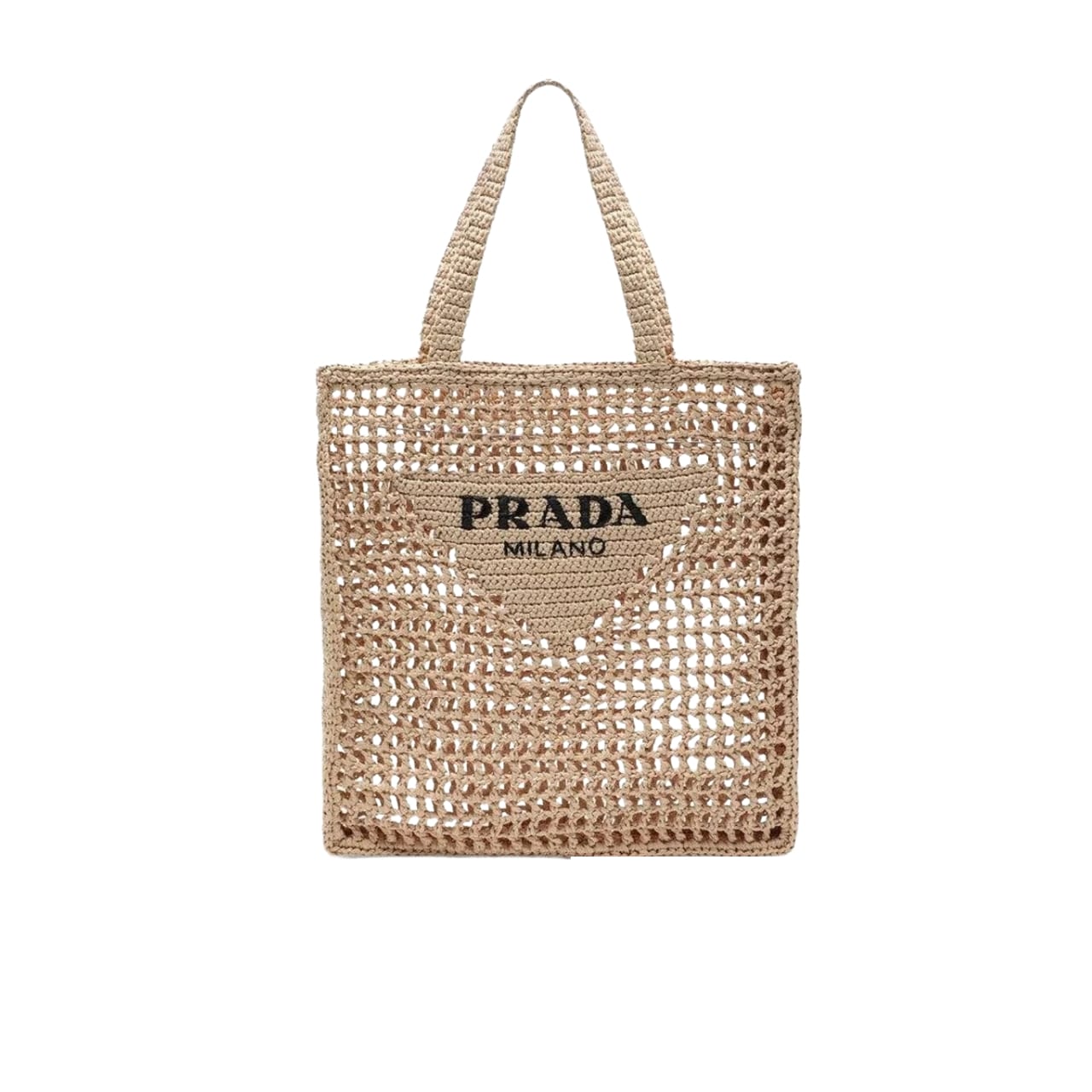 Prada Crochet Tote Bag Natural 38cm 1BG393 2C2T F0018 V OOO