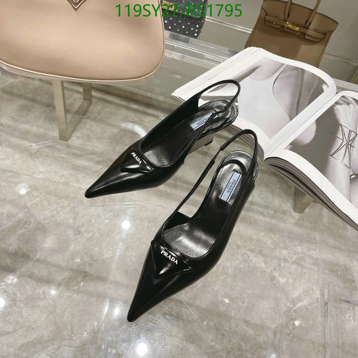 Prada Brushed Leather Slingback Pumps Black 1I885M055F0002Fa065