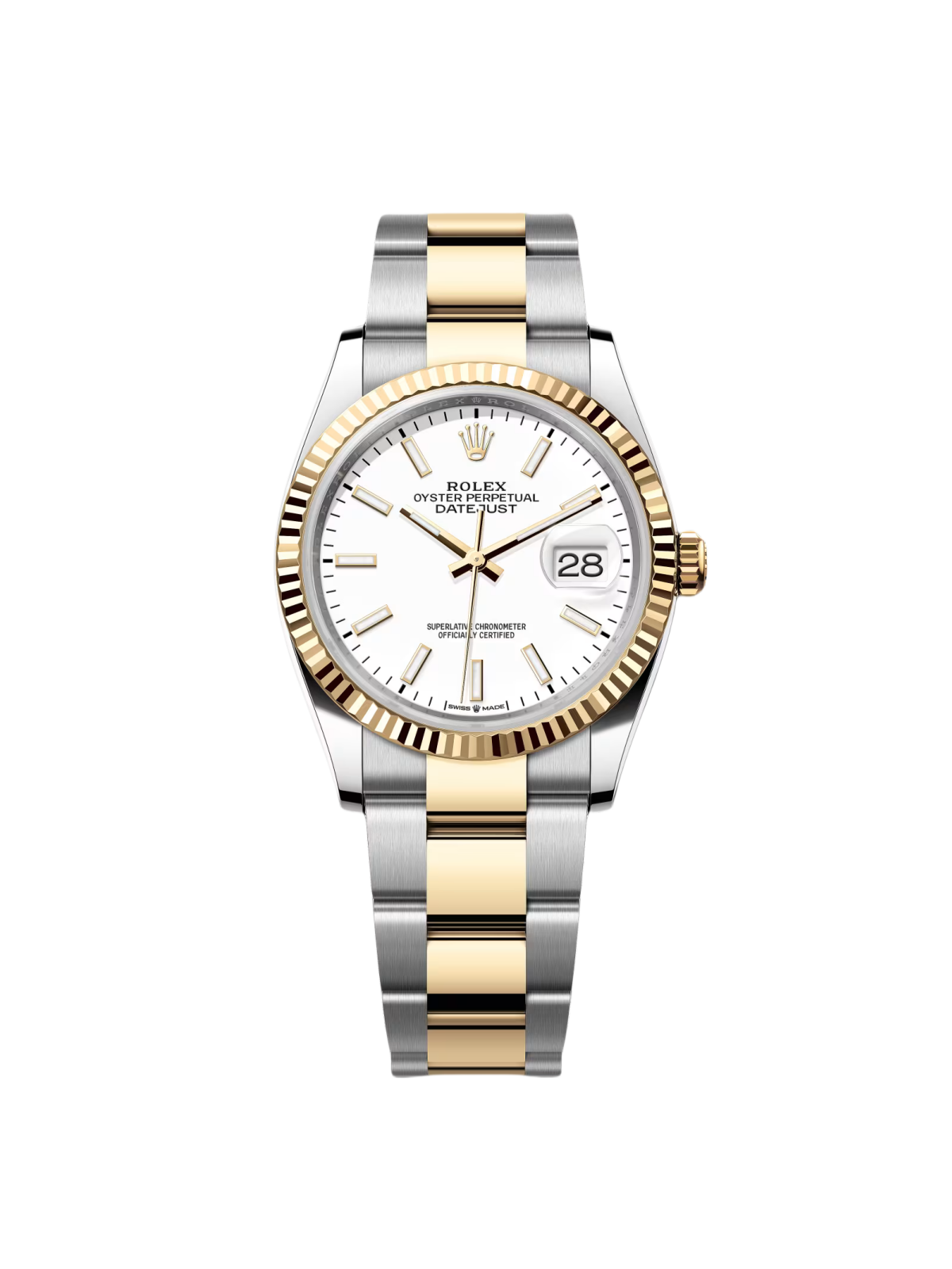 Rolex  Datejust 36mm 126233 White Index Dial Two-Tone Jubilee Bracelet Watch