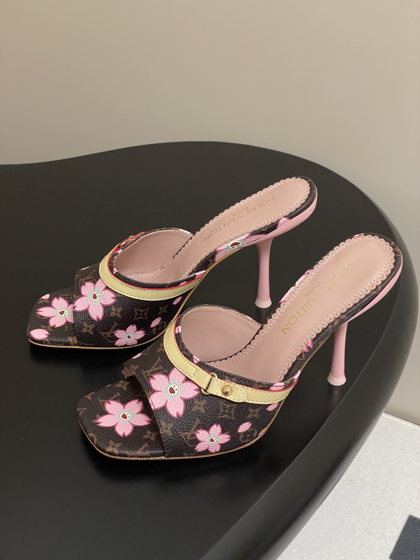 Louis Vuitton x Takashi Murakami Cherry Blossom Mule Brown Monogram Canvas