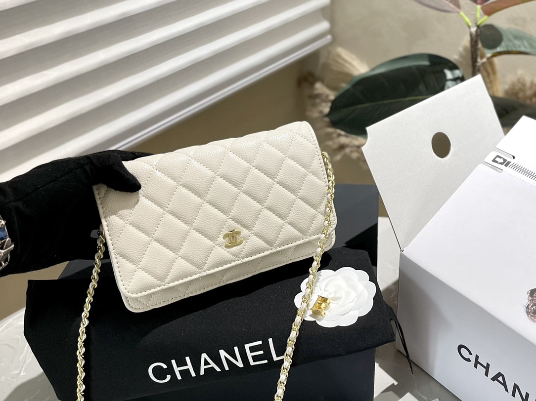 Chanel Wallet On Chain Woc White 19cm