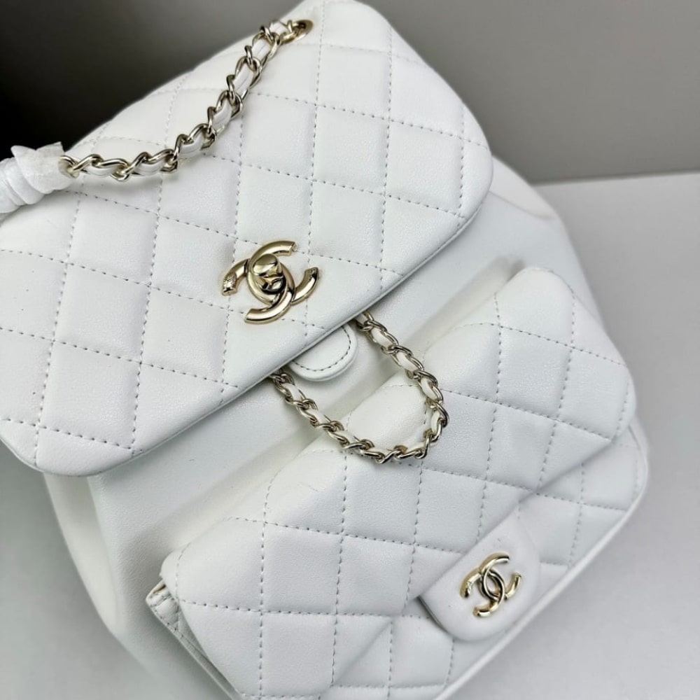 Chanel Mini Duma Backpack White 20Cm As2908 B09750 10601