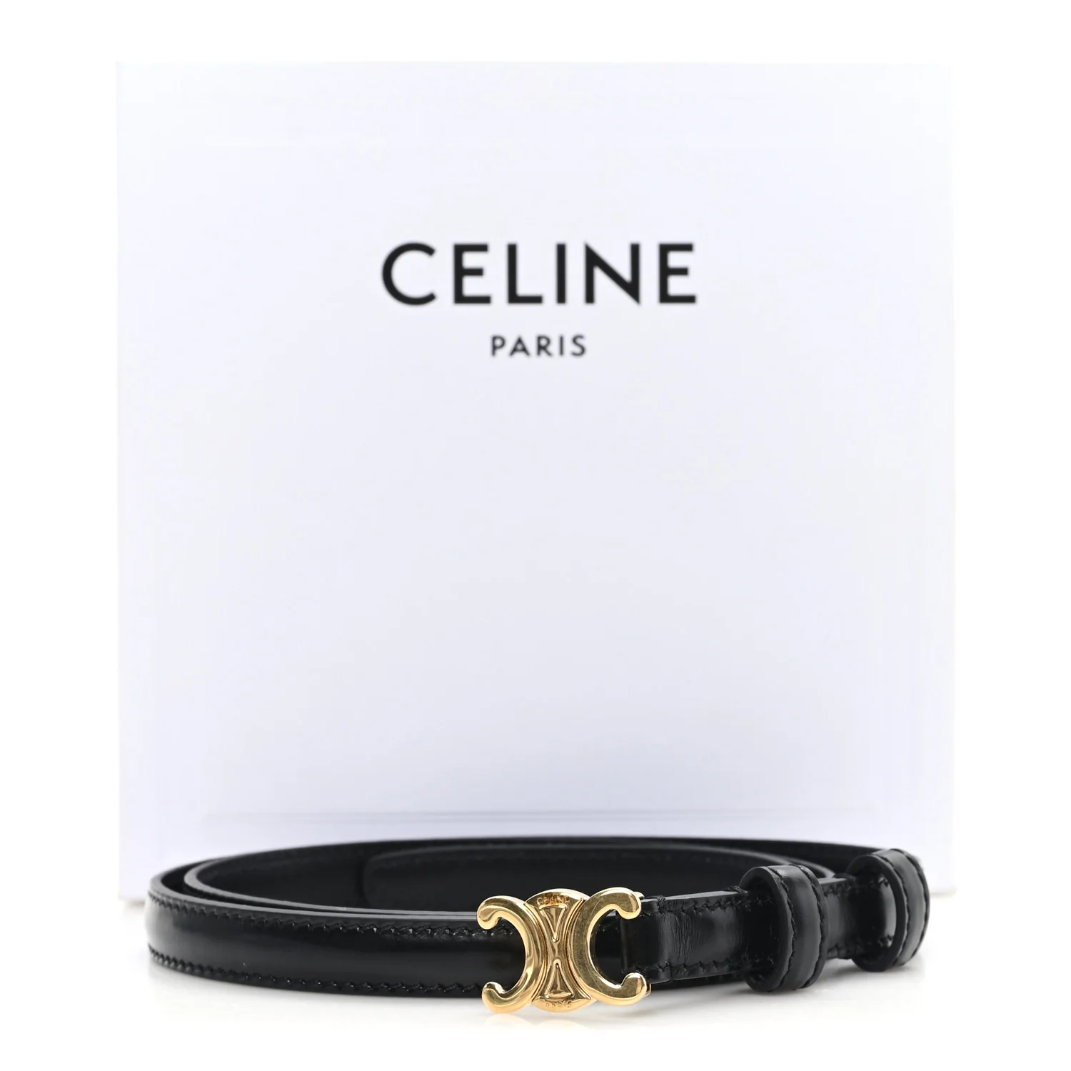 Taurillon Calfskin Teen Elegant 13mm Triomphe Belt 75 30 Black
