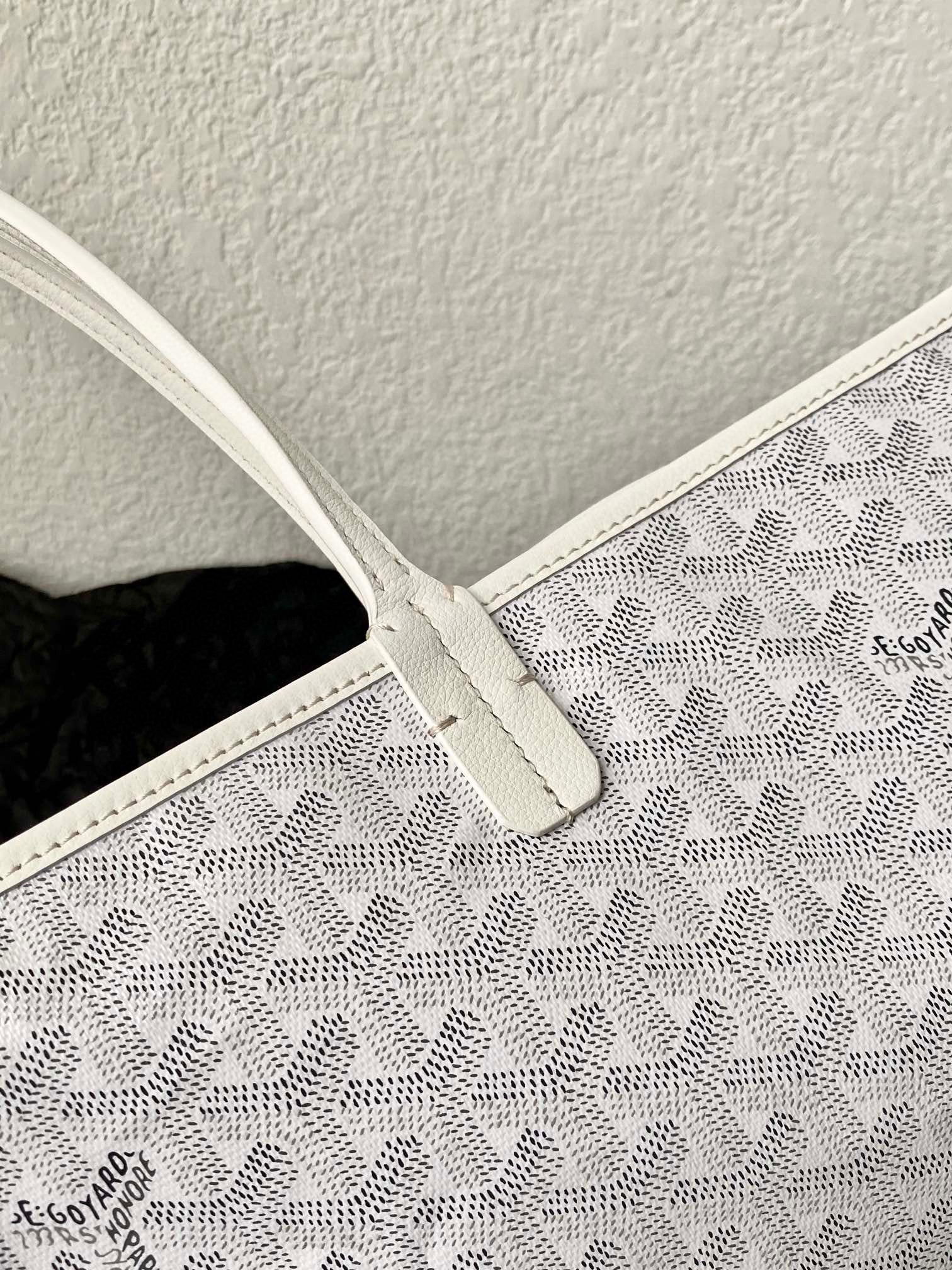 Goyard Saint Louis Gm 40Cm White Canvas