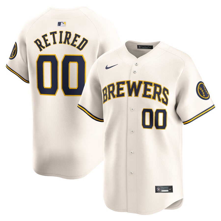 Milwaukee Brewers Home Limited Pick-A-Player Retired Roster Jersey Cream