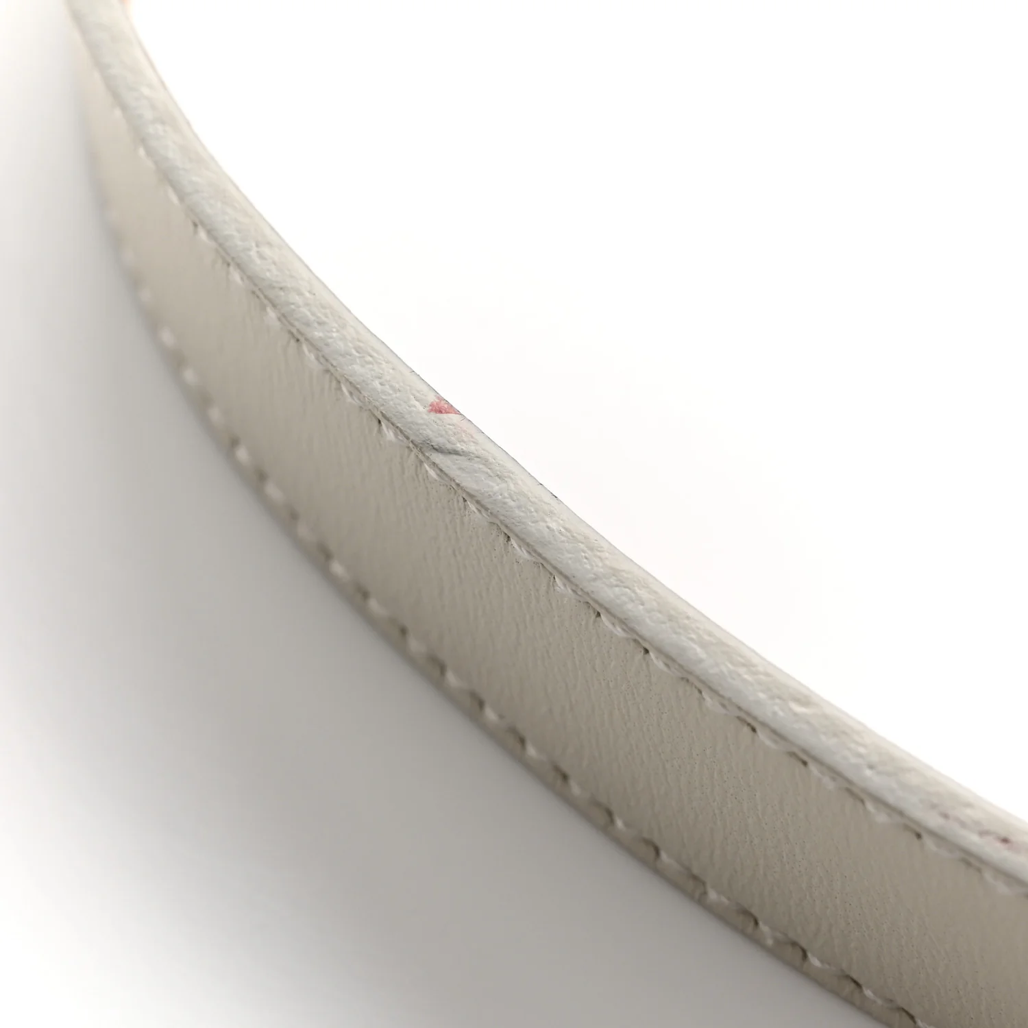 Calfskin Enamel  FF Belt 85 34  White