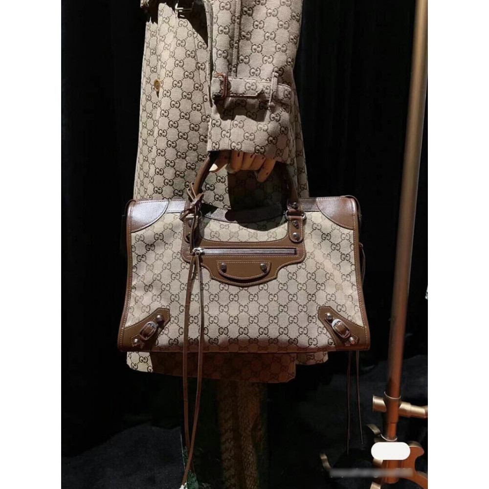 Gucci x Balenciaga GG Canvas City Bag 30cm