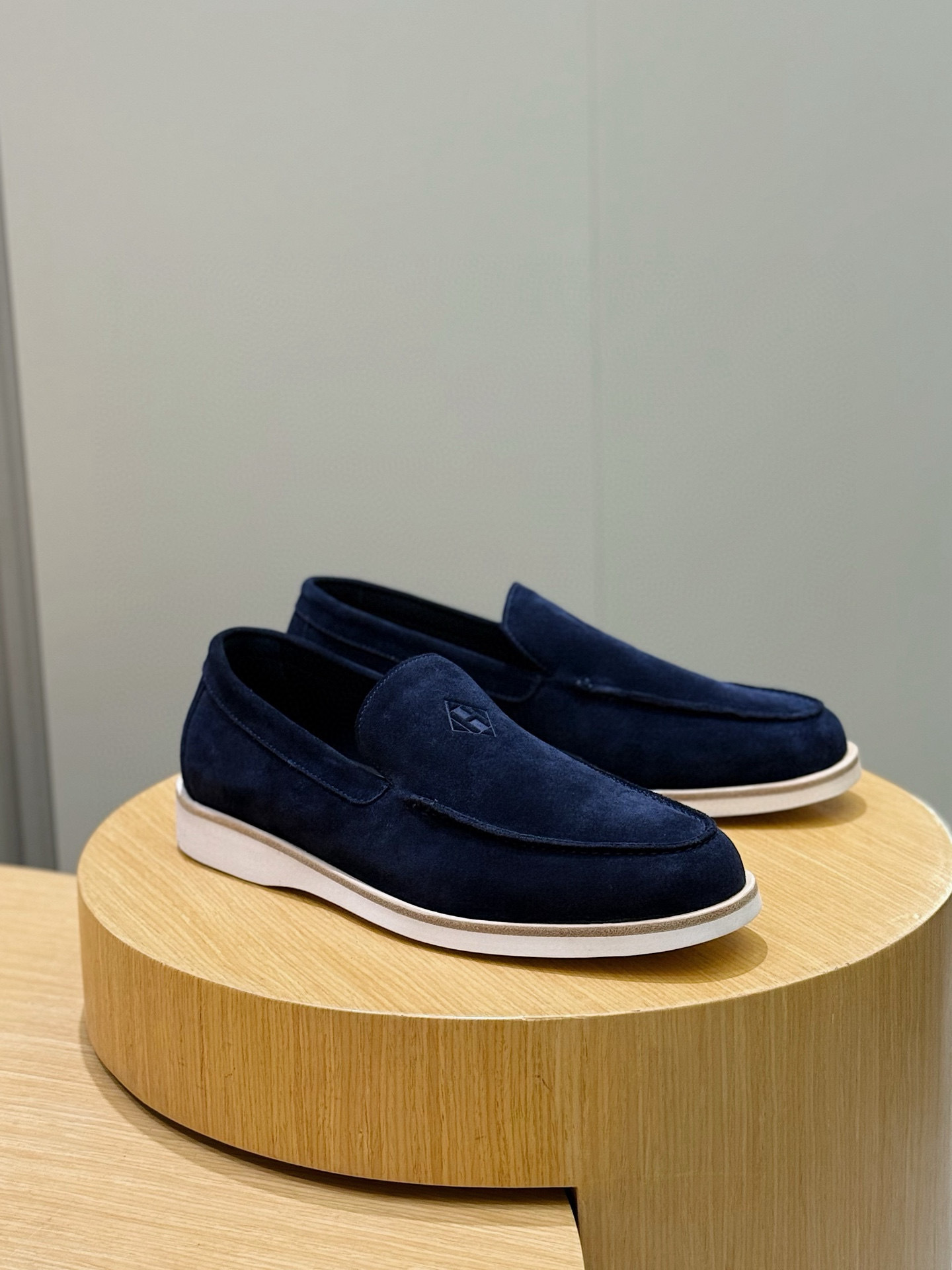 Hermès Navy Suede Loafers- Shoes for Men