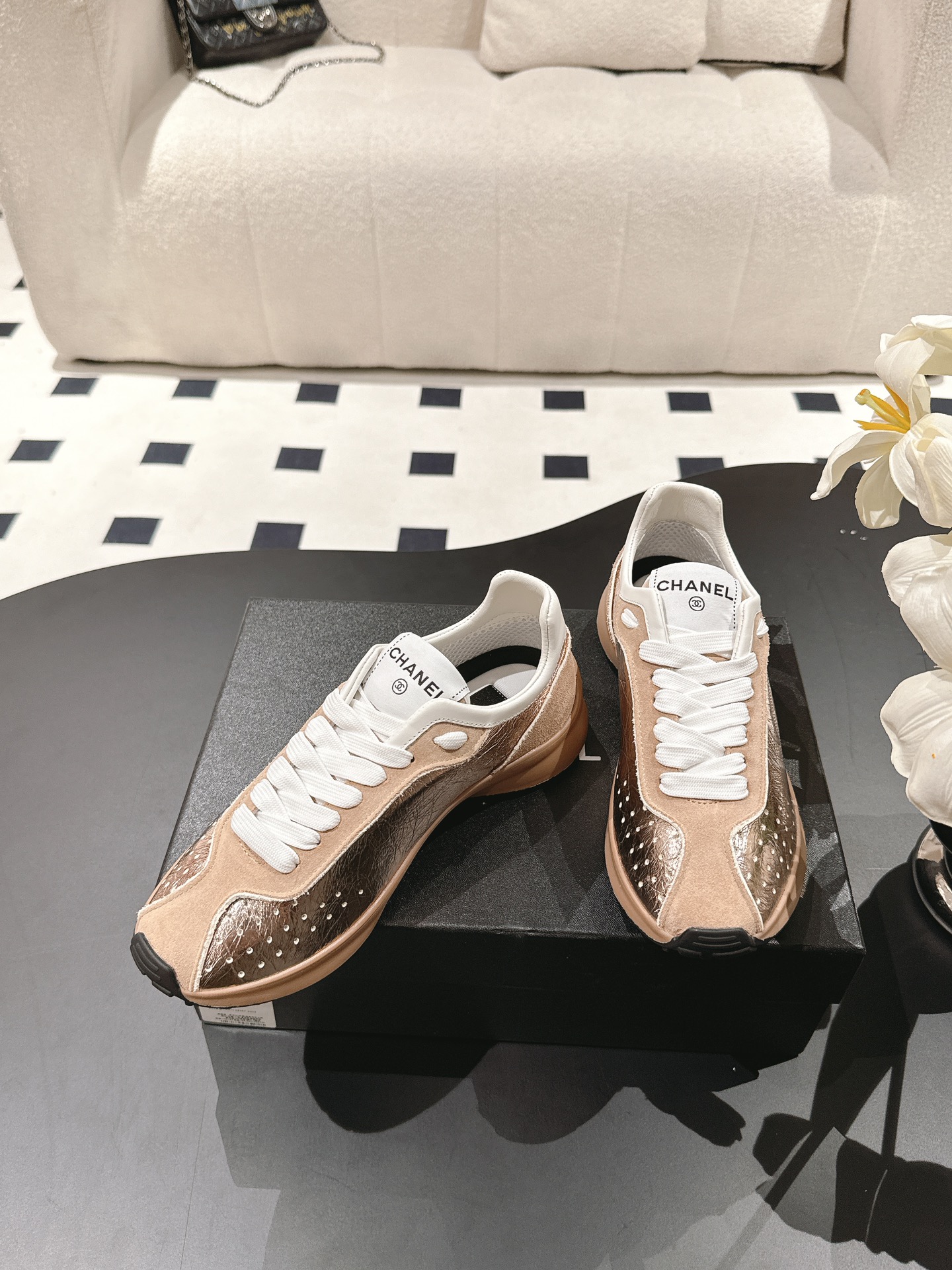 CHANEL Calfskin Sneakers