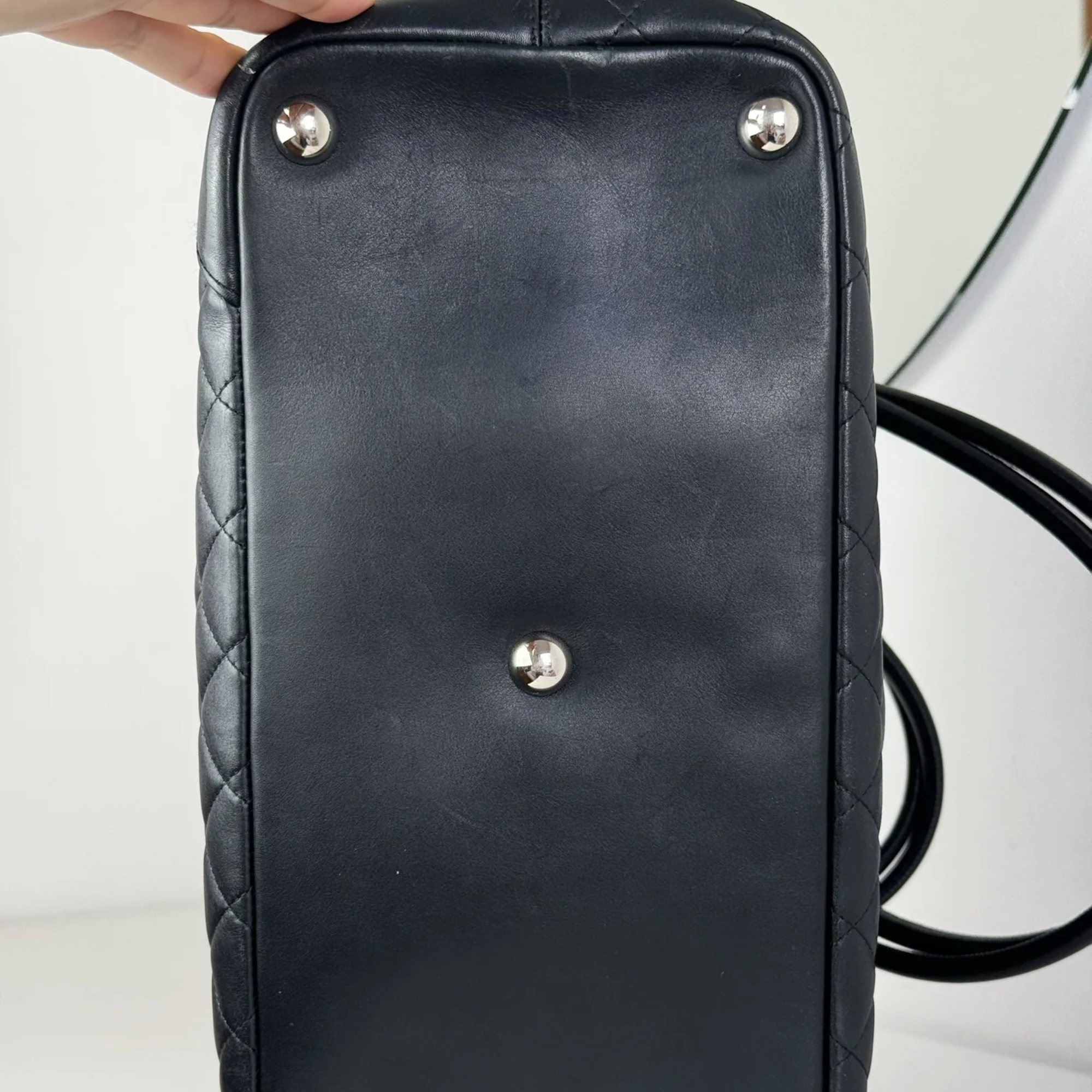Chanel Calfskin Quilted Large Cambon Tote Black 41Cm/16in