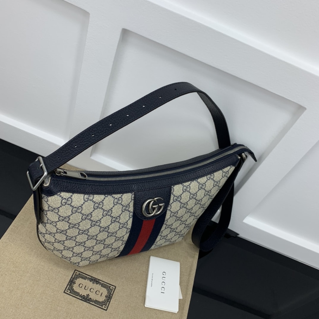 Gucci Ophidia Small Shoulder Navy Blue Bag 598125 2Zgmn 4076