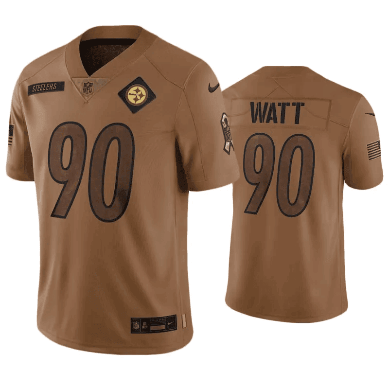 T.J. Watt 90 Pittsburgh Steelers 2023 Salute To Service Jersey - Brown