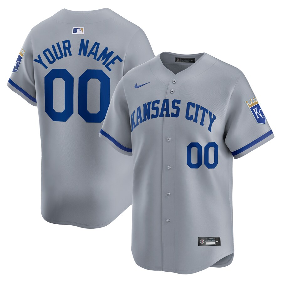 Kansas City Royals Away Limited Custom Jersey Gray