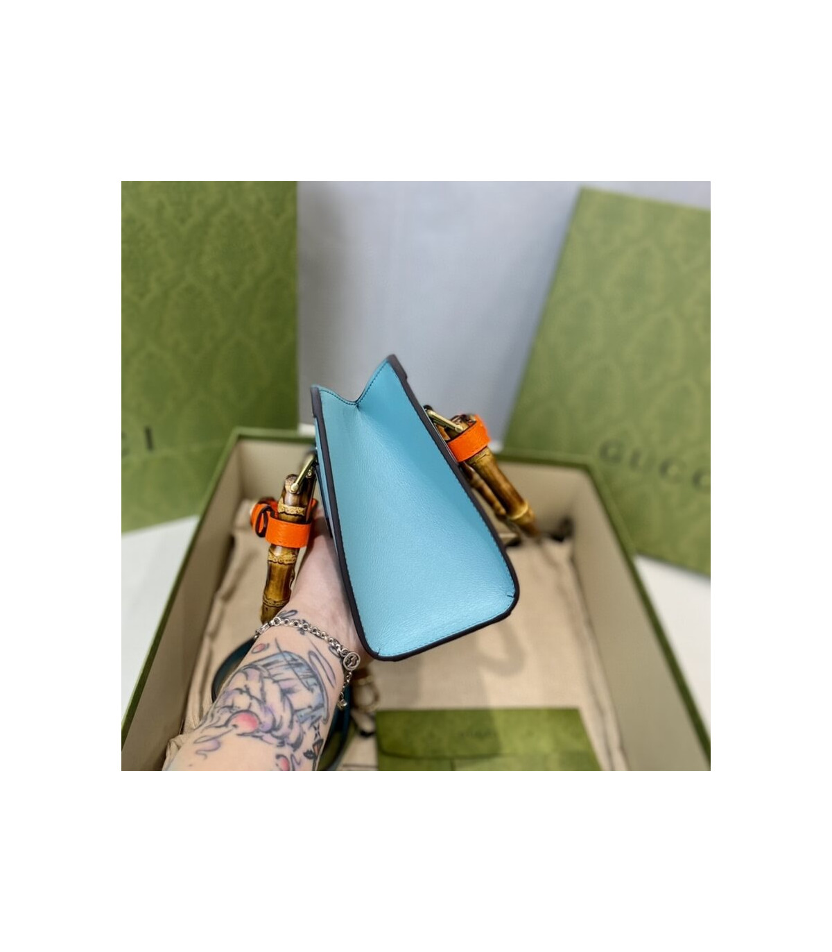 Gucci Diana Mini Tote Bag Light Blue