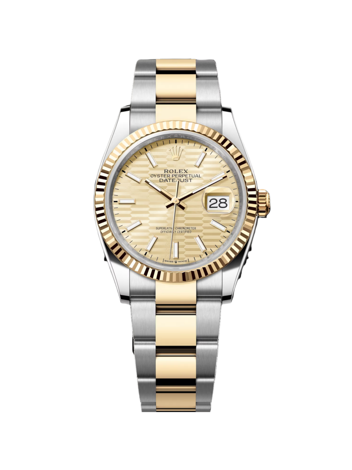Rolex  Datejust 36mm 126233 Golden Fluted Motif 36mm Dial Oyster Bracelet