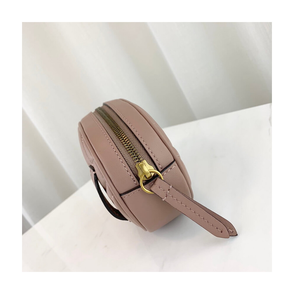 Gucci GG Marmont Matelasse Leather Belt Bag Nude Pink