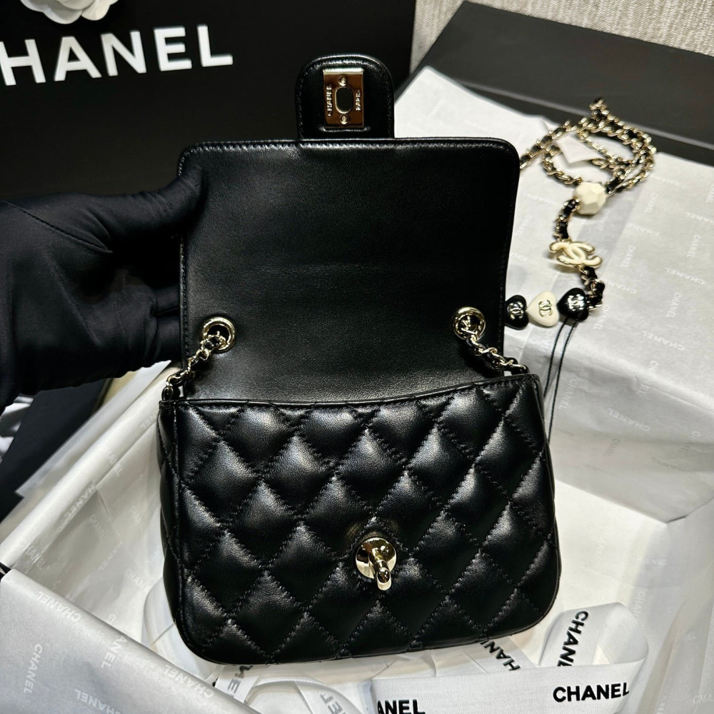 Chanel Mini Flap Bag in Black Lambskin