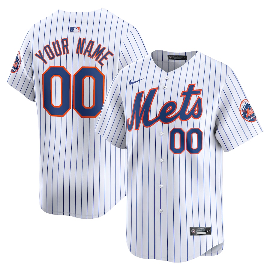 New York Mets Youth Home Limited Custom Jersey White