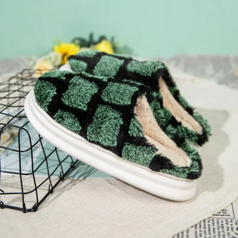 Men Slippers Casual Fashion Comfortable Breathable Plus Velvet The New Keep Warm Wear-Resistant Non-slip Round Toe Soft Elastic