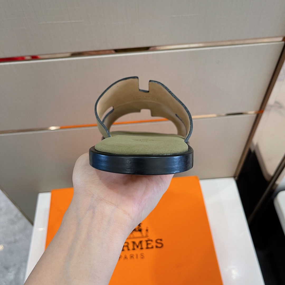 HERMES SANDAL IZMIR GREEN/PURPLE