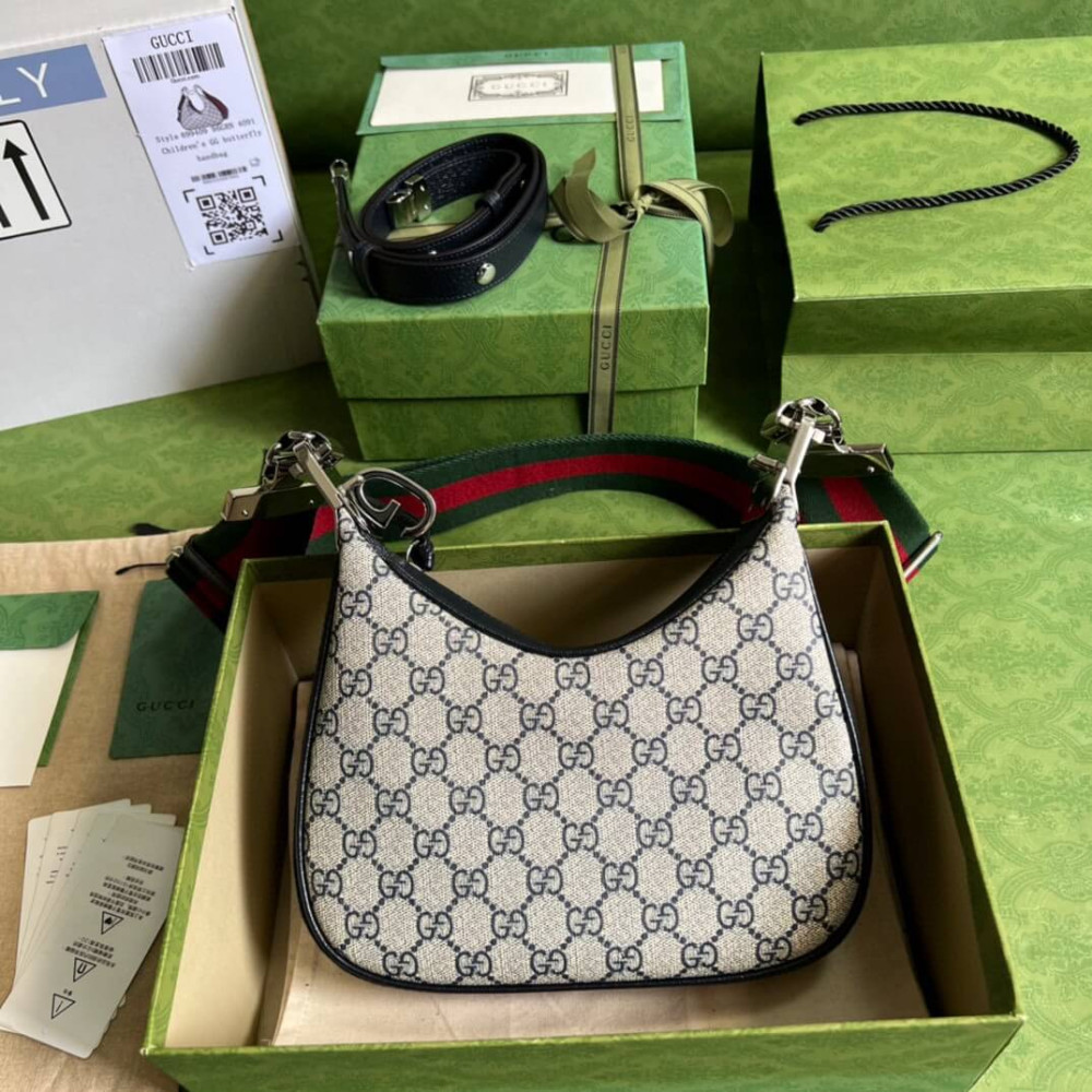 Gucci GG Supreme Attache Small Shoulder Bag Blue