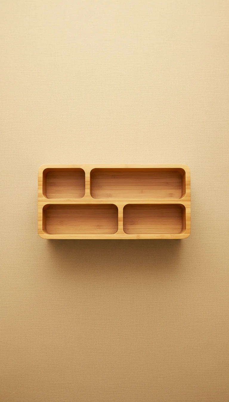 Bamboo Countertop Organizer With Dividers